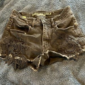 black american eagle super stretch denim shorts